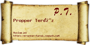 Propper Teréz névjegykártya